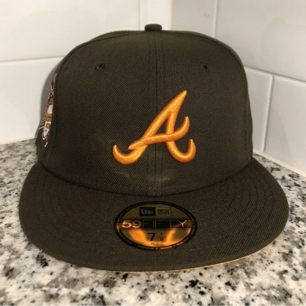 Atlanta Braves New Era 30th Anniversary Coffee Mango 59FIFTY Fitted Cap 7 1/8